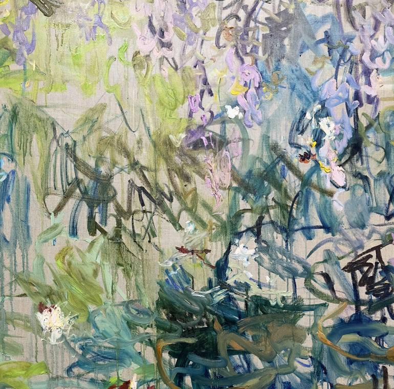 Original Abstract Expressionism Garden Painting by Lilia Orlova-Holmes