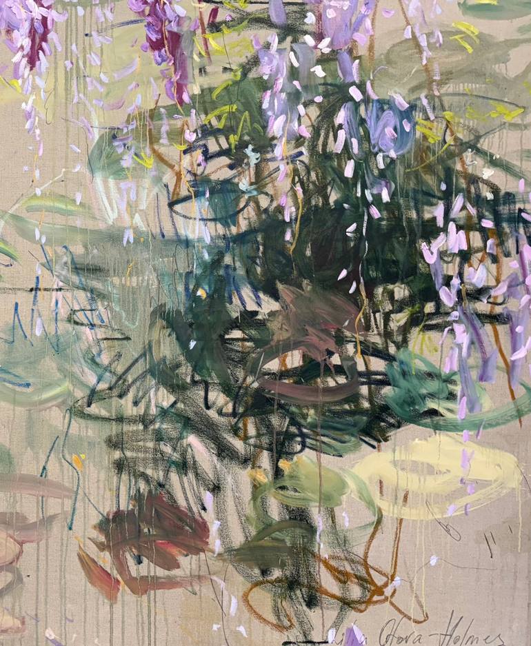 Original Abstract Expressionism Garden Painting by Lilia Orlova-Holmes
