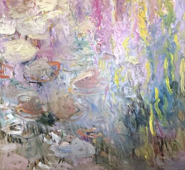 Original Abstract Expressionism Garden Painting by Lilia Orlova-Holmes