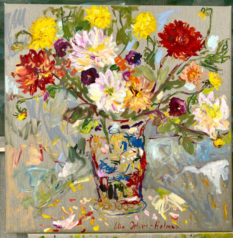 Original Impressionism Floral Painting by Lilia Orlova-Holmes