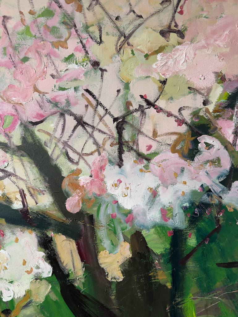 Original Abstract Expressionism Garden Painting by Lilia Orlova-Holmes