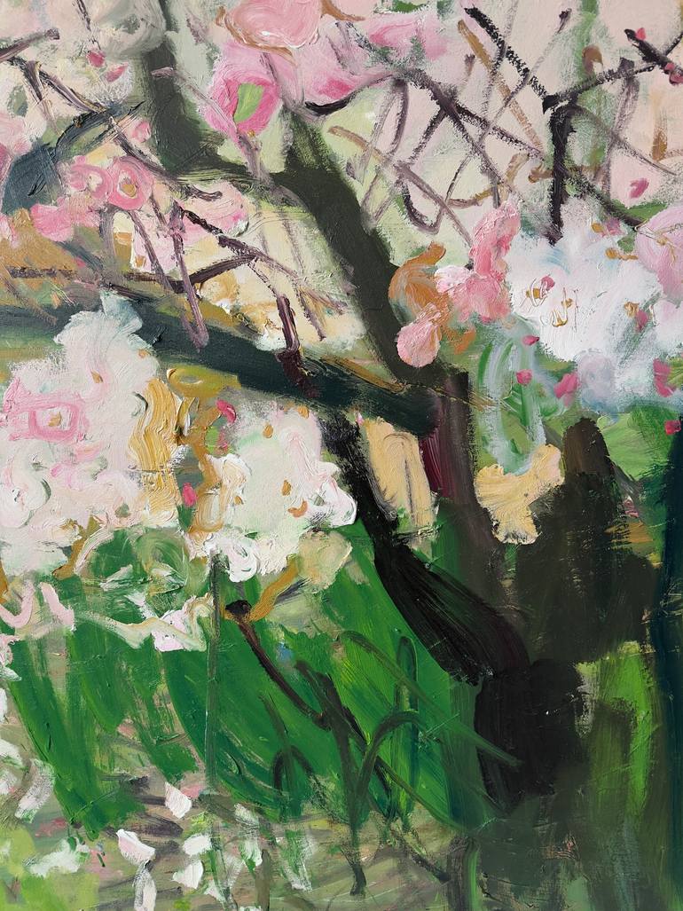 Original Abstract Expressionism Garden Painting by Lilia Orlova-Holmes