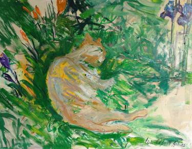 Print of Expressionism Cats Paintings by Lilia Orlova-Holmes