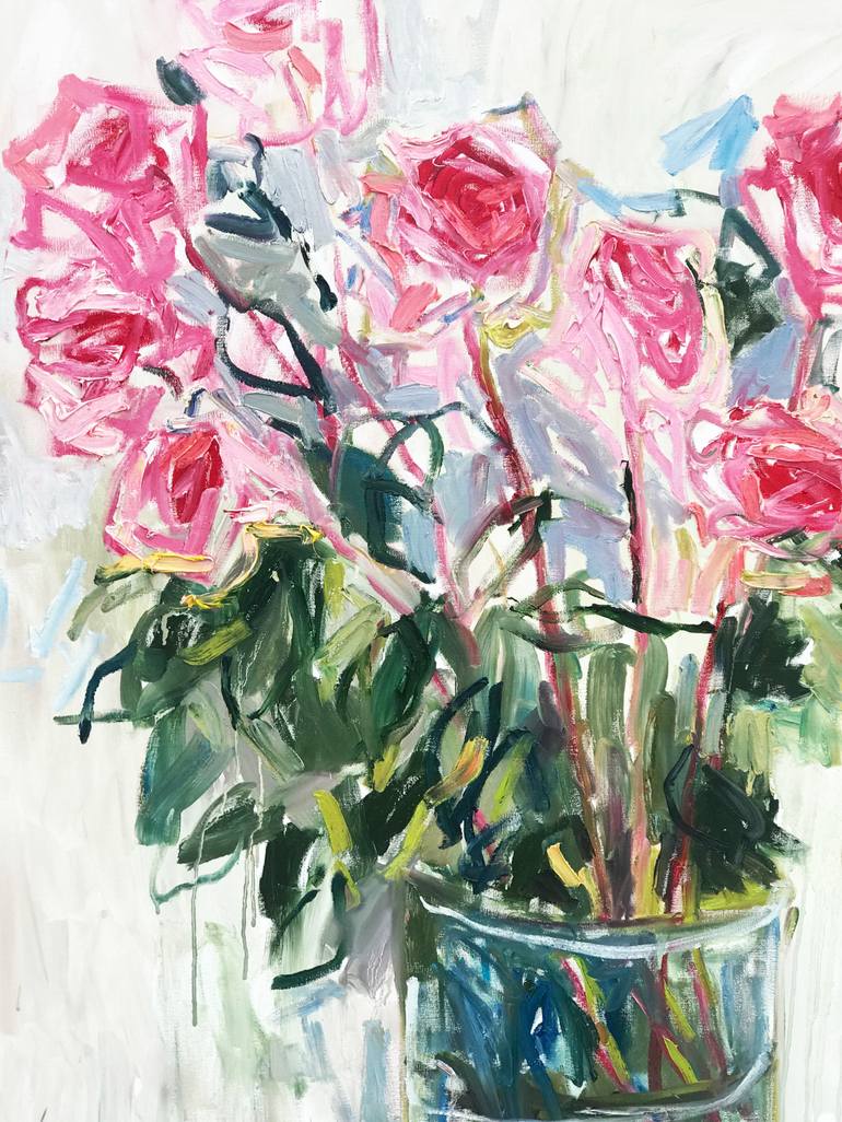 Original Expressionism Floral Painting by Lilia Orlova-Holmes