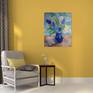 Still life.
Hyacinths and daffodils in a blue jug.
This painting is Inspired by bright spring flowers and fresh seaside air.
100x80x4,5cm
Sides are painted.