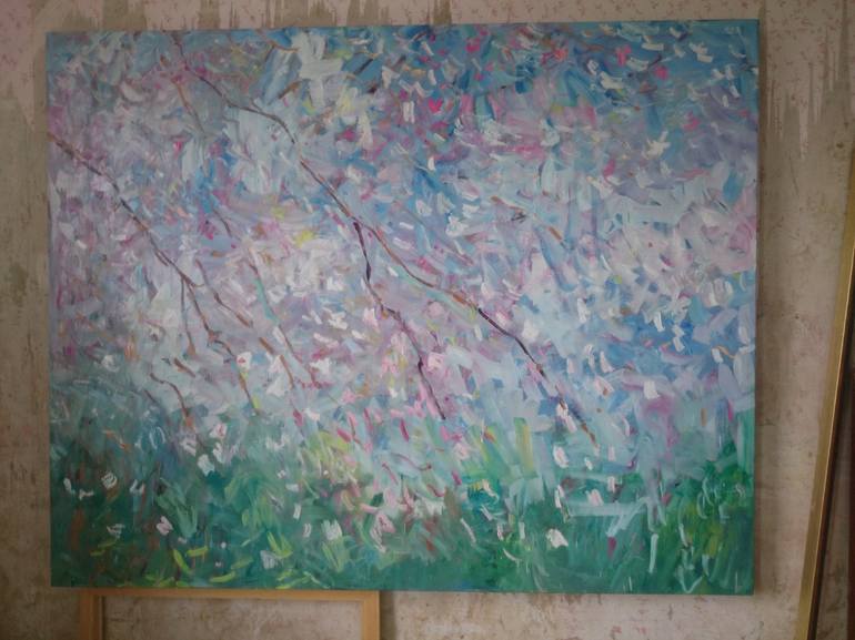 Original Impressionism Abstract Painting by Lilia Orlova-Holmes