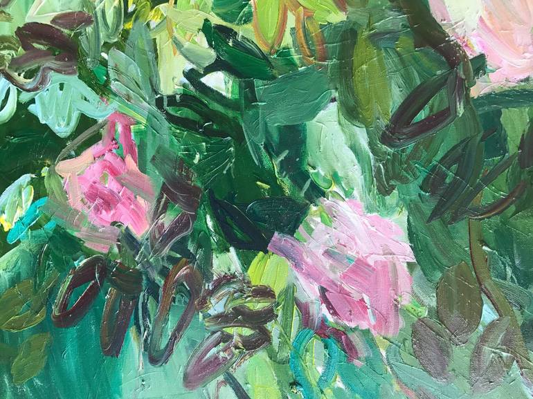 Original Impressionism Garden Painting by Lilia Orlova-Holmes