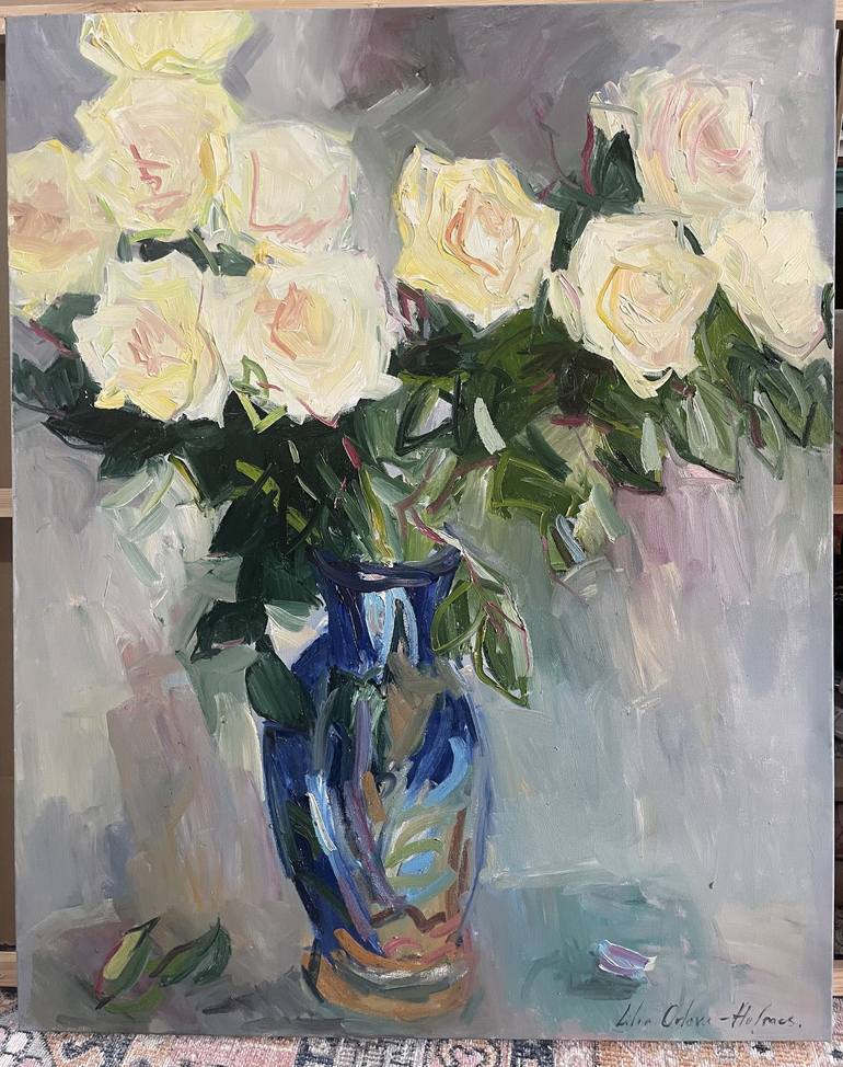 Original Impressionism Floral Painting by Lilia Orlova-Holmes