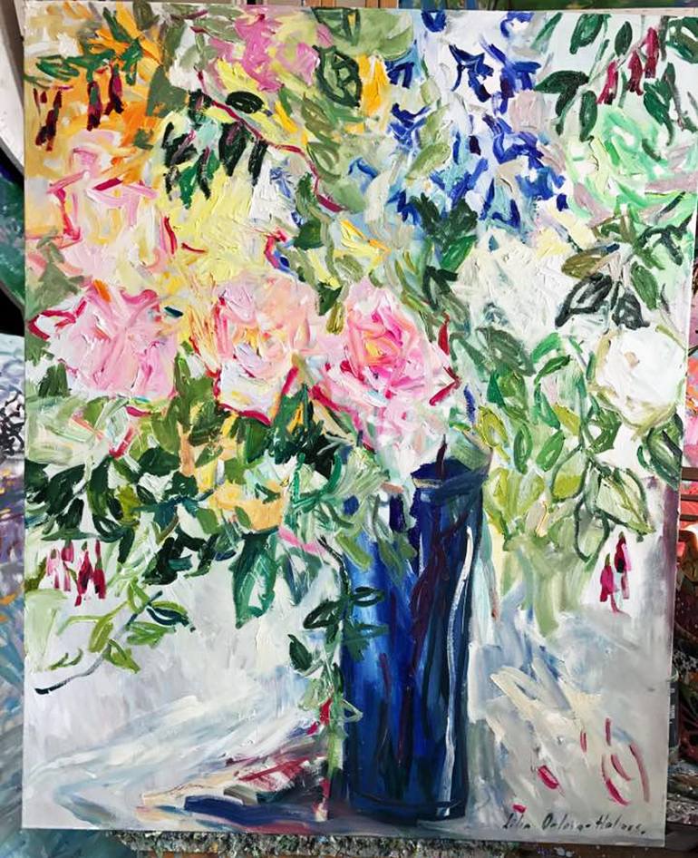 Original Impressionism Floral Painting by Lilia Orlova-Holmes