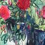 Still life.
Expressive, impressionistic, intuitive and poetic painting of flowers from my garden.
Very gestural and textured.
90x90x2cm