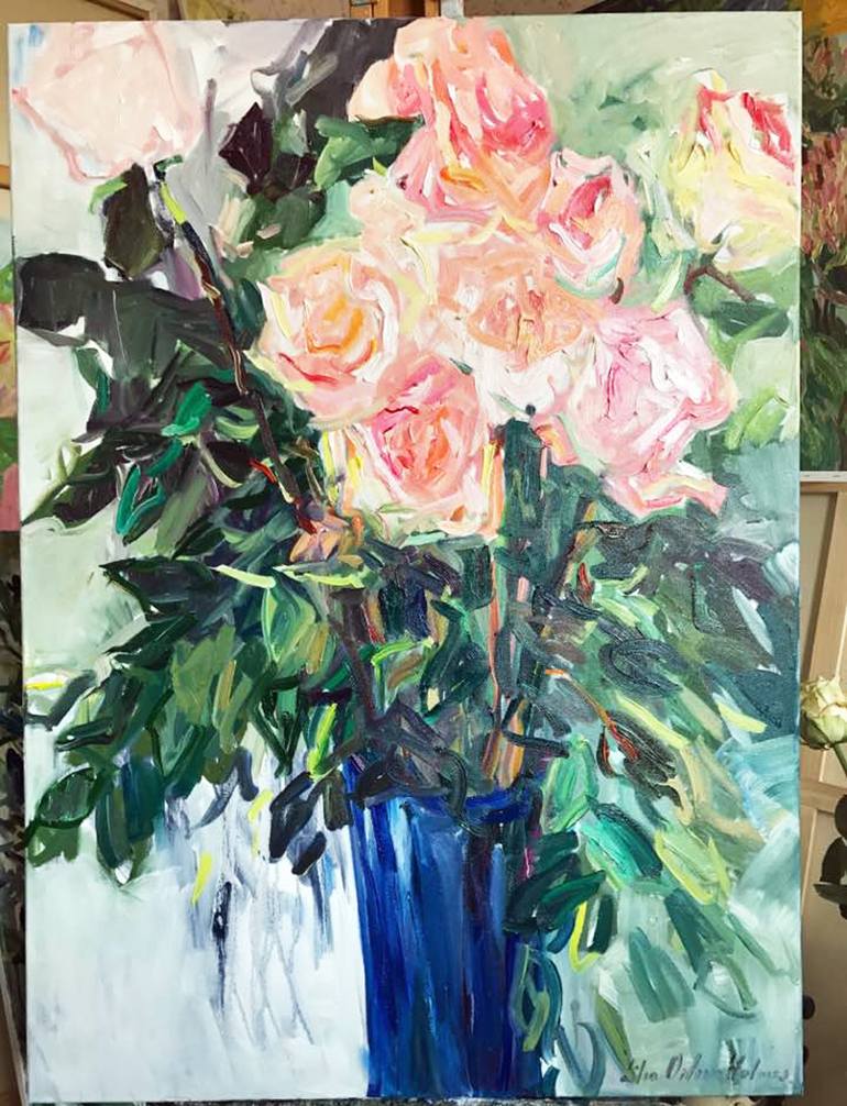 Original Impressionism Floral Painting by Lilia Orlova-Holmes