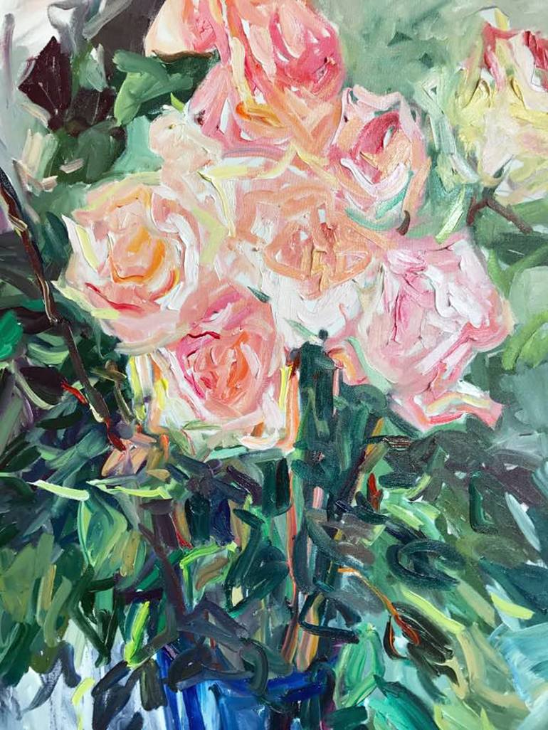 Original Impressionism Floral Painting by Lilia Orlova-Holmes