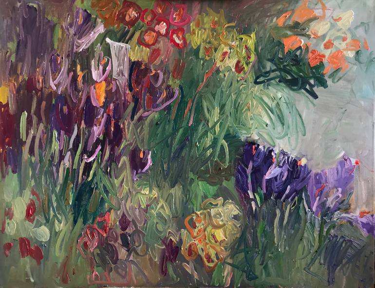 Original Impressionism Garden Painting by Lilia Orlova-Holmes