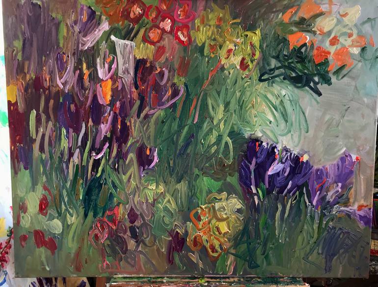 Original Impressionism Garden Painting by Lilia Orlova-Holmes