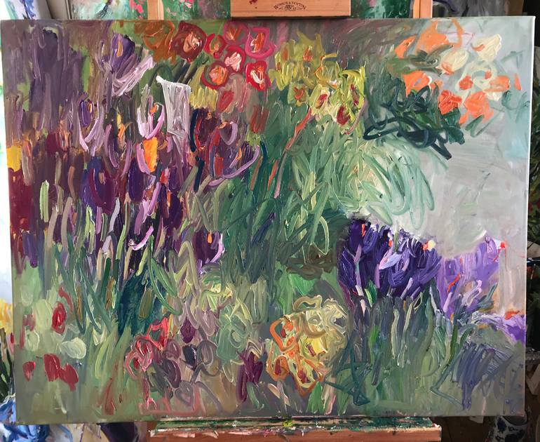 Original Impressionism Garden Painting by Lilia Orlova-Holmes