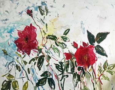 Print of Abstract Expressionism Floral Paintings by Lilia Orlova-Holmes