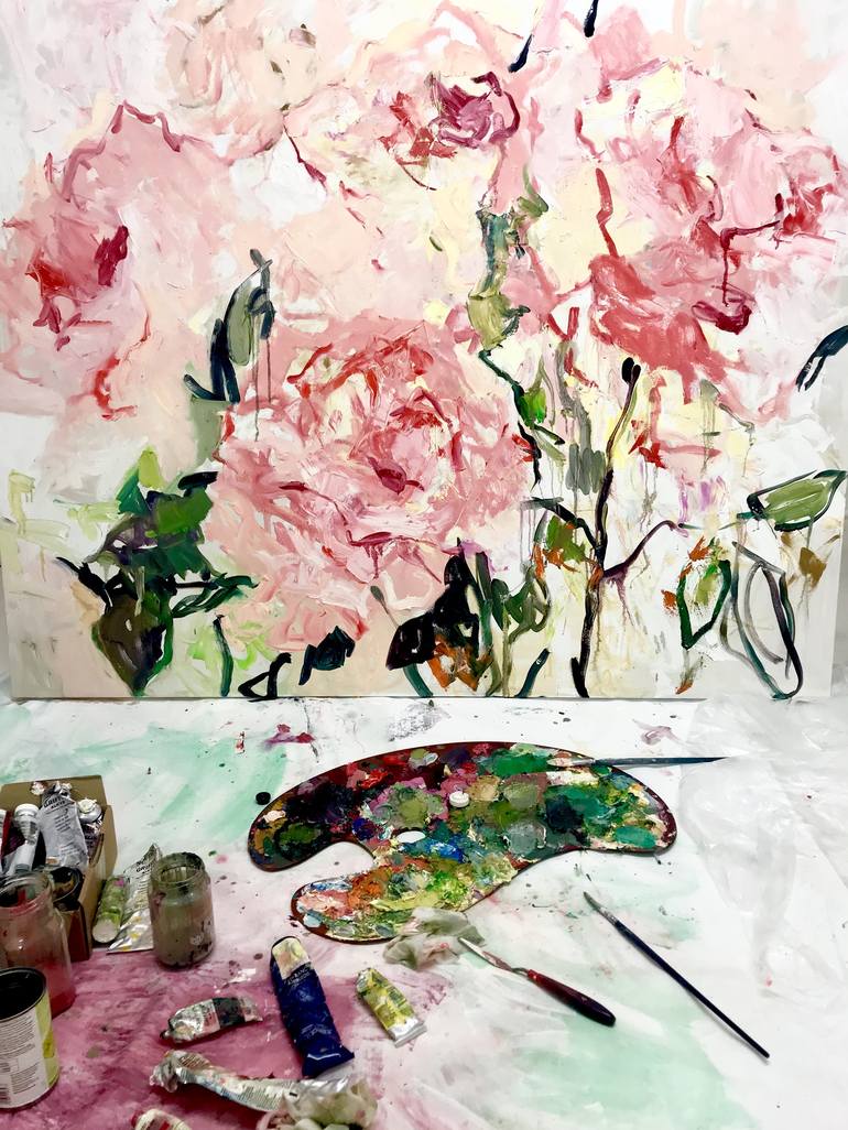 Original Expressionism Floral Painting by Lilia Orlova-Holmes