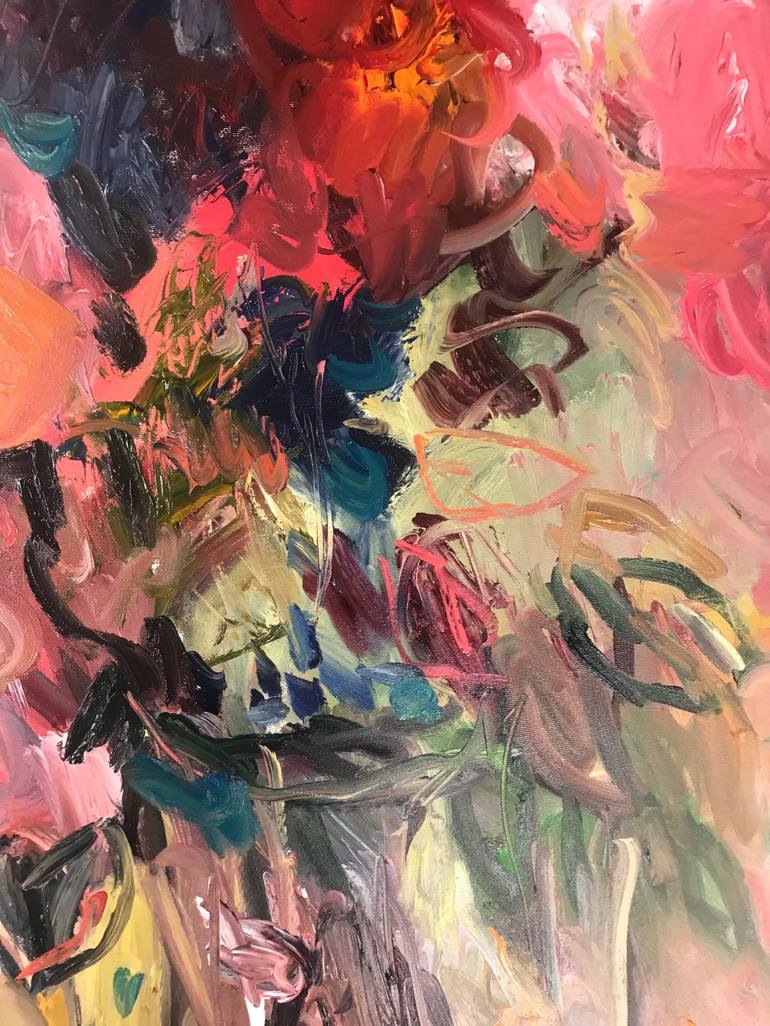 Original Abstract Expressionism Floral Painting by Lilia Orlova-Holmes