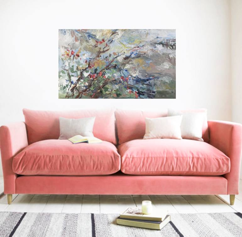 Original Abstract Landscape Painting by Lilia Orlova-Holmes