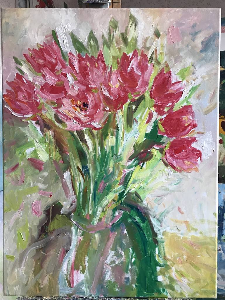 Original Impressionism Floral Painting by Lilia Orlova-Holmes