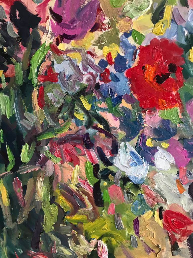 Original Expressionism Floral Painting by Lilia Orlova-Holmes