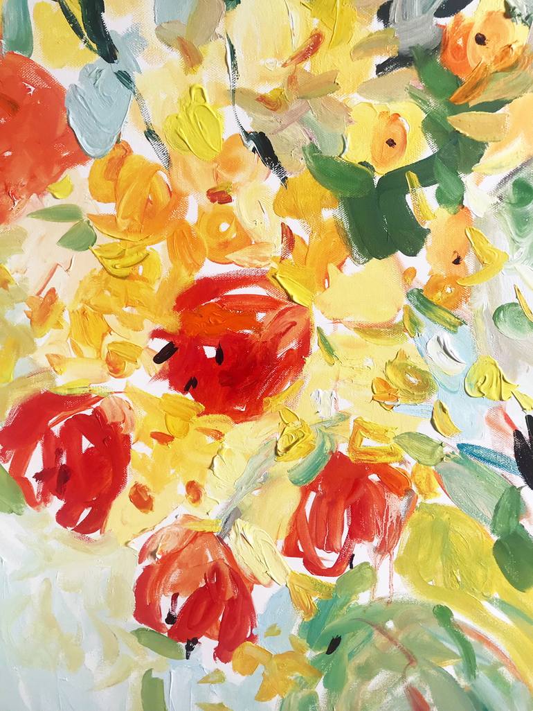 Original Abstract Floral Painting by Lilia Orlova-Holmes