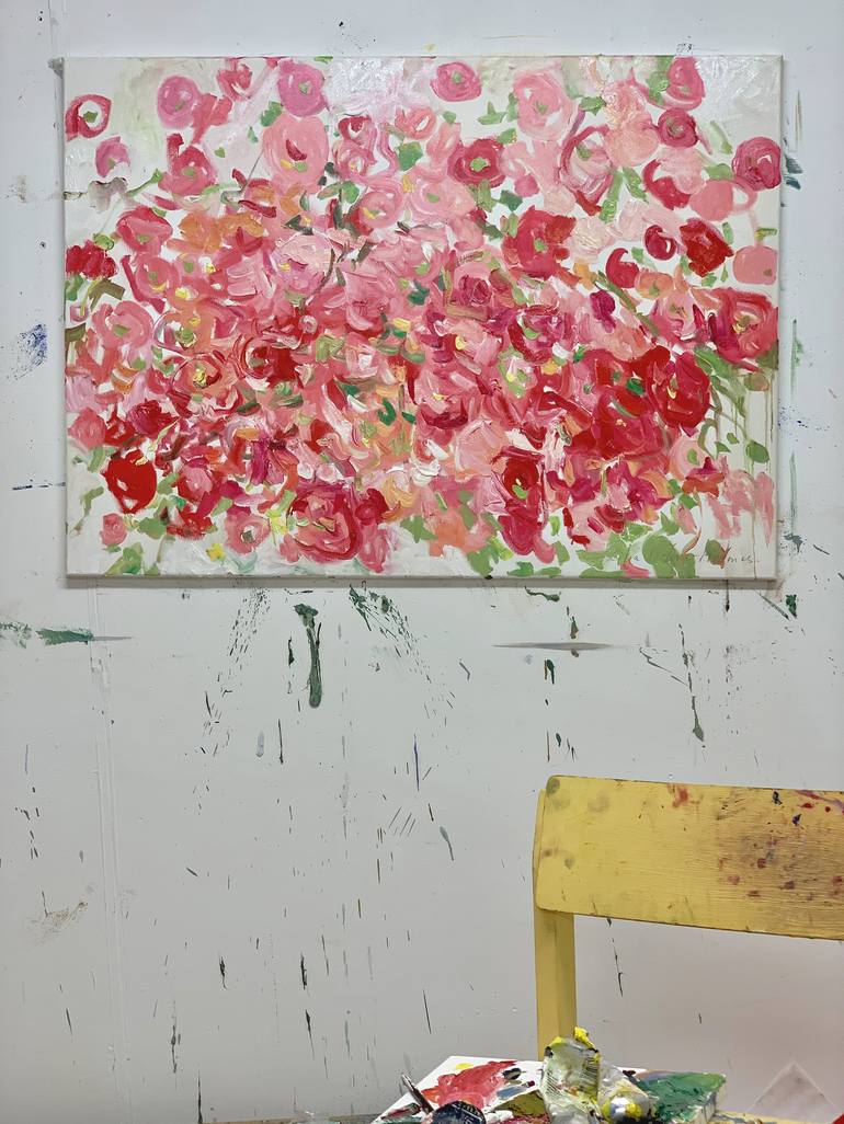 Original Abstract Floral Painting by Lilia Orlova-Holmes