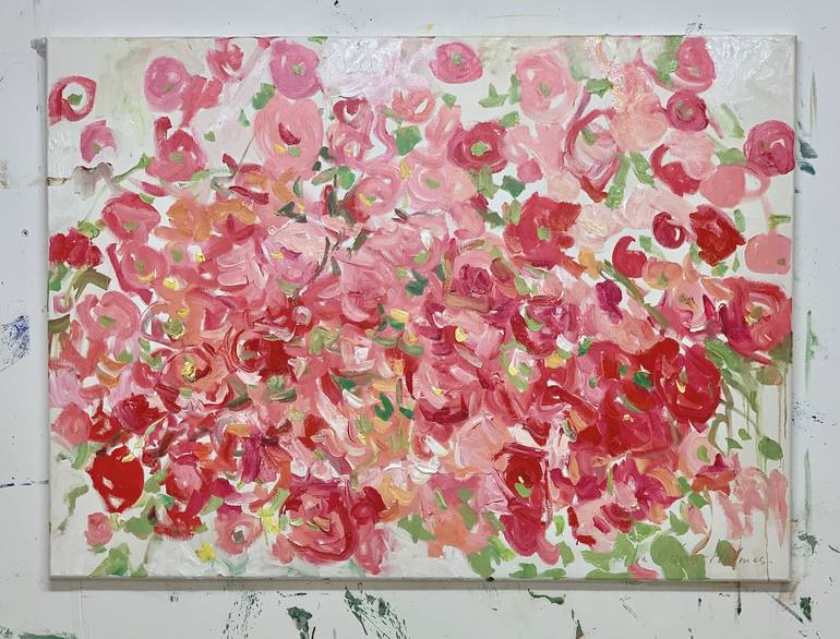 Original Abstract Floral Painting by Lilia Orlova-Holmes