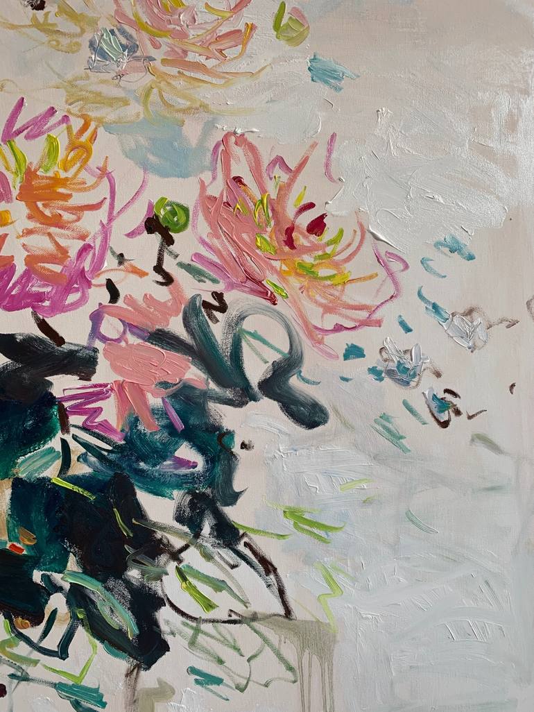 Original Abstract Floral Painting by Lilia Orlova-Holmes