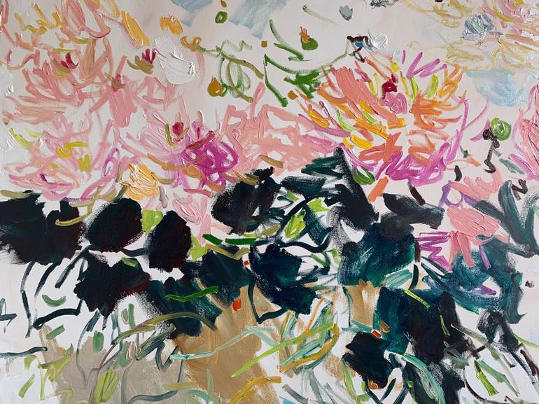 Original Abstract Floral Painting by Lilia Orlova-Holmes