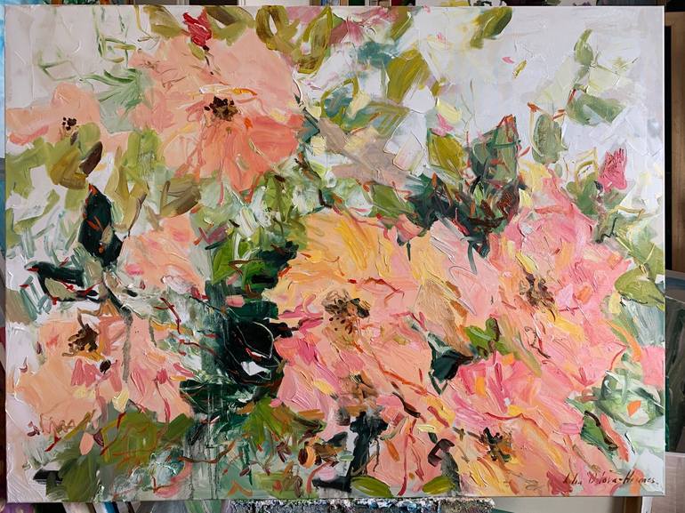 Original Impressionism Floral Painting by Lilia Orlova-Holmes