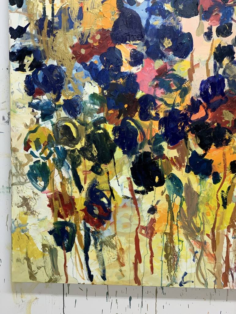 Original Abstract Floral Painting by Lilia Orlova-Holmes