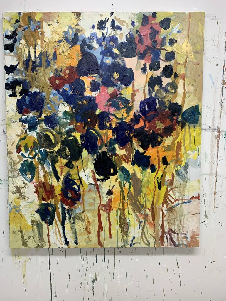 Original Abstract Floral Painting by Lilia Orlova-Holmes