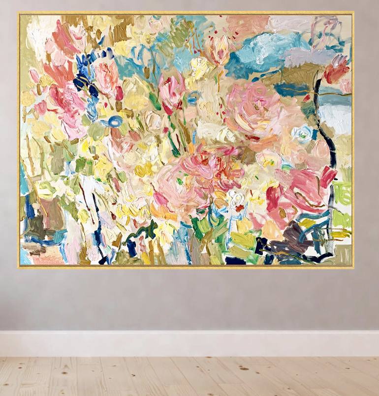 Original Abstract Floral Painting by Lilia Orlova-Holmes