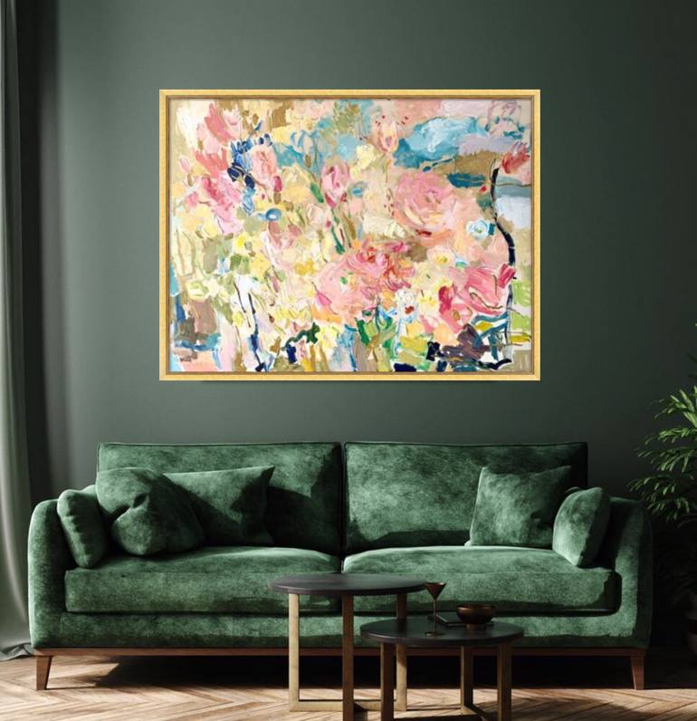 Original Abstract Floral Painting by Lilia Orlova-Holmes
