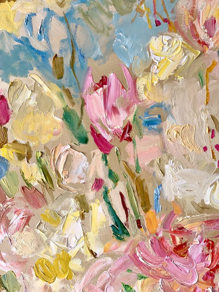 Original Abstract Floral Painting by Lilia Orlova-Holmes