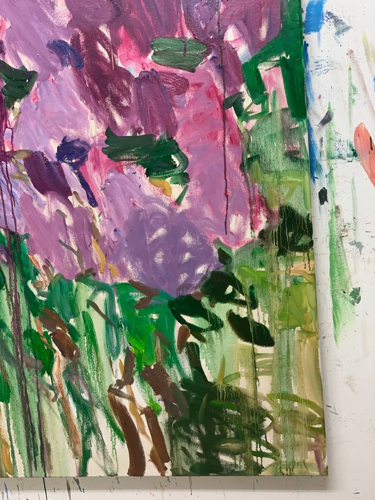 Original Abstract Garden Painting by Lilia Orlova-Holmes