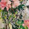 Large expressive and gestural floral painting.
A summer day in a garden.