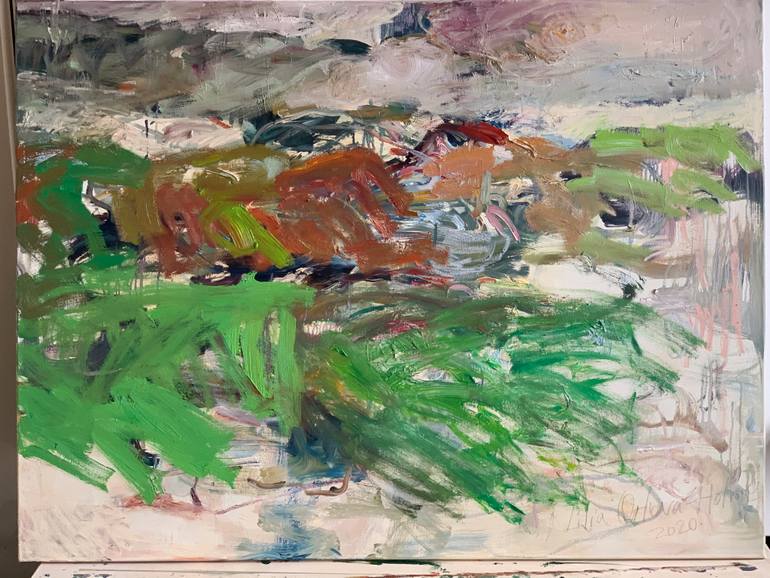 Original Abstract Landscape Painting by Lilia Orlova-Holmes