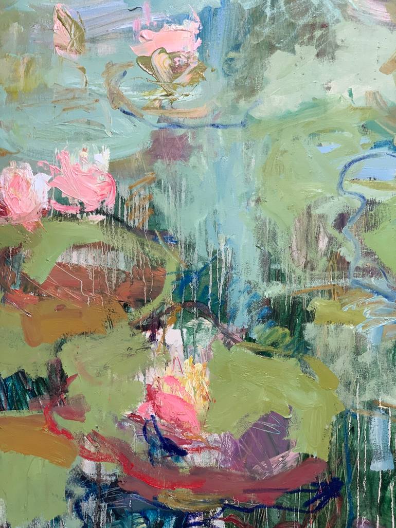 The water-lily pond Painting by Lilia Orlova-Holmes | Saatchi Art