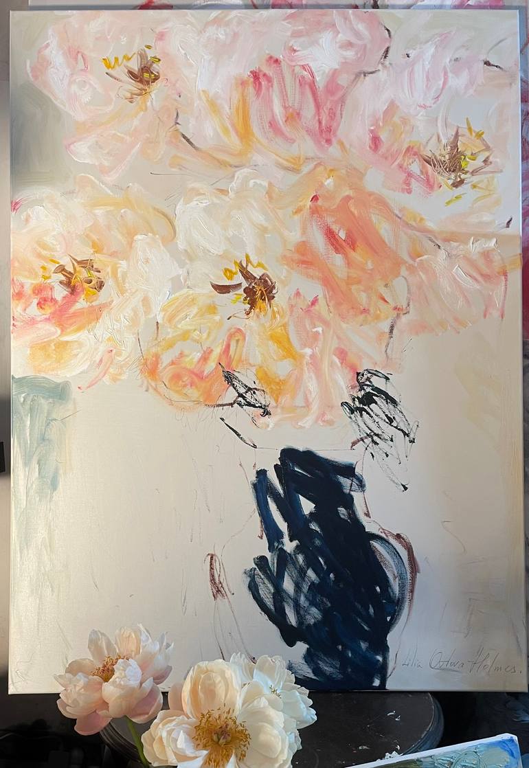 Original Abstract Floral Painting by Lilia Orlova-Holmes
