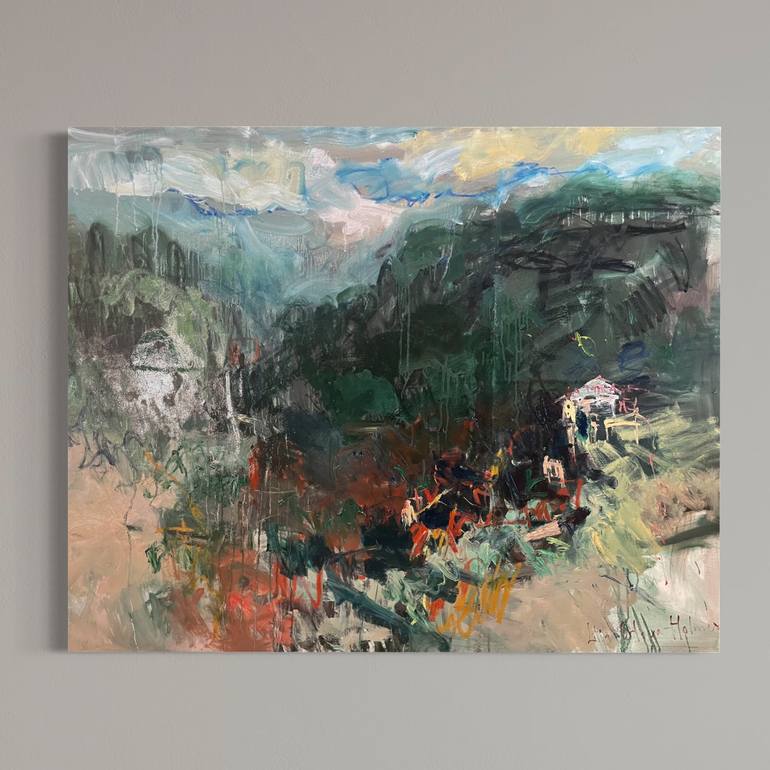 Original Abstract Expressionism Landscape Painting by Lilia Orlova-Holmes