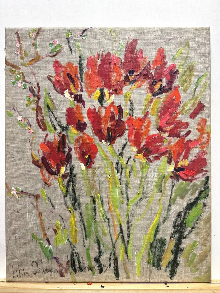 Original Impressionism Floral Painting by Lilia Orlova-Holmes