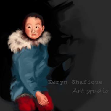 Original Children Mixed Media by Karyn Shafique