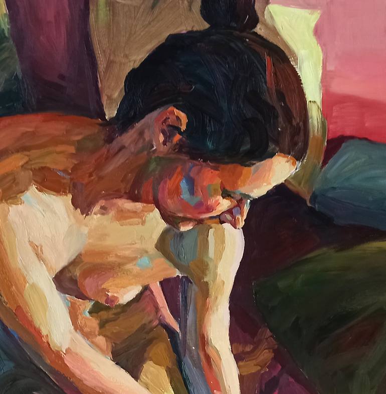 Original Expressionism Nude Painting by Suzana Dzelatovic