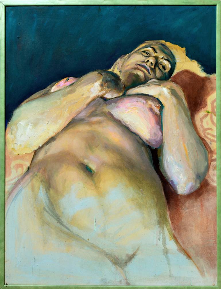 Original Art Deco Nude Painting by Suzana Dzelatovic