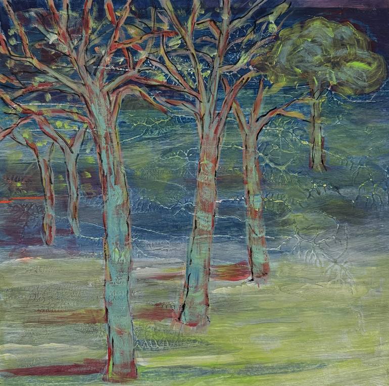 Tree Line XVIII Painting by Eliane Saheurs | Saatchi Art
