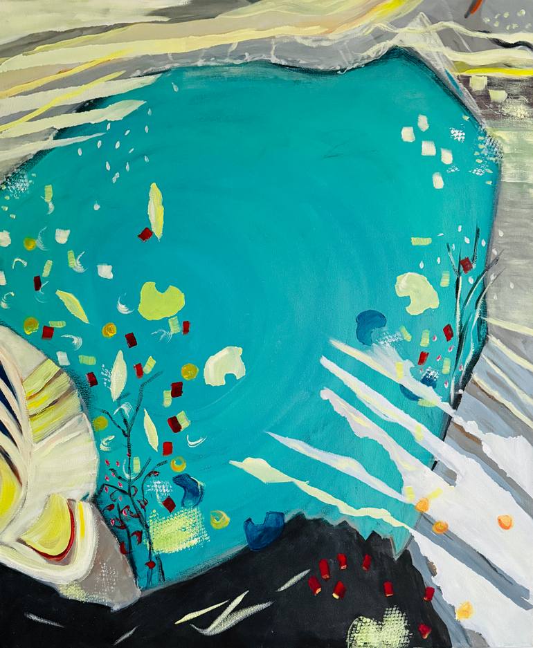 Original Abstract Painting by Eliane Saheurs | Abstract Expressionism Art on Canvas | Beyond the lake