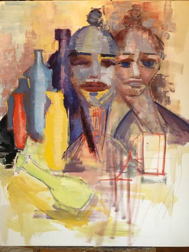 Original Abstract People Paintings by Saadet Kucuk