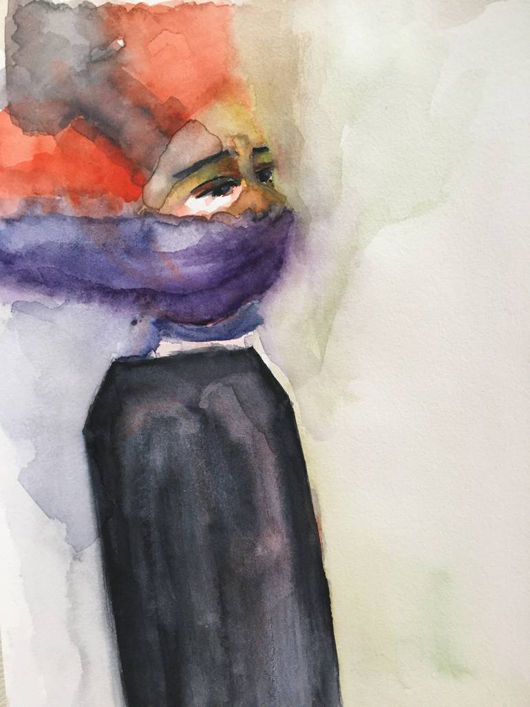 Original Abstract People Painting by Saadet Kucuk